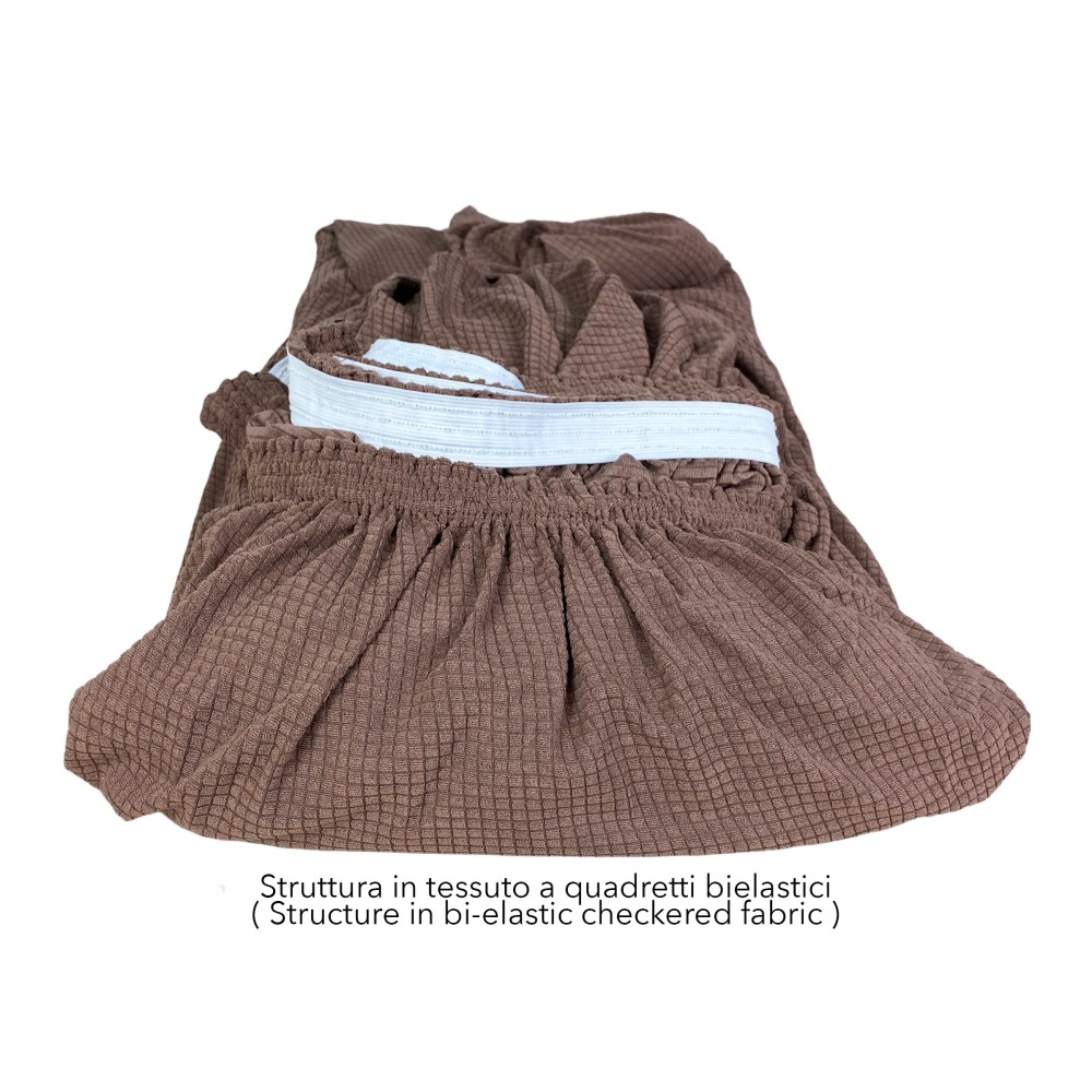 Couverture de canapé extensible ATHÈNES universel MARRON biélastique
