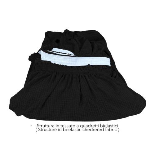 FUNDA DE SOFÁ ELÁSTICA ATHENS universal NEGRO bielástico