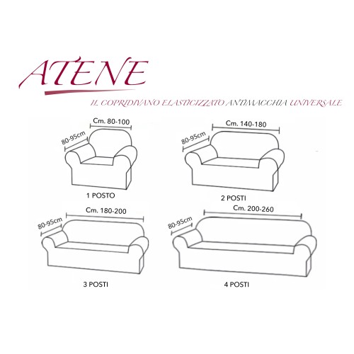 COPRIDIVANO elasticizzato ATENE universale BEIGE bielastico