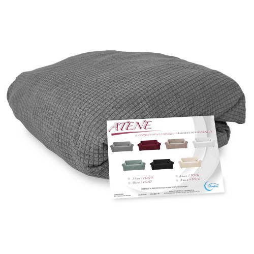 Couverture de canapé extensible ATHÈNES universel GRIS biélastique