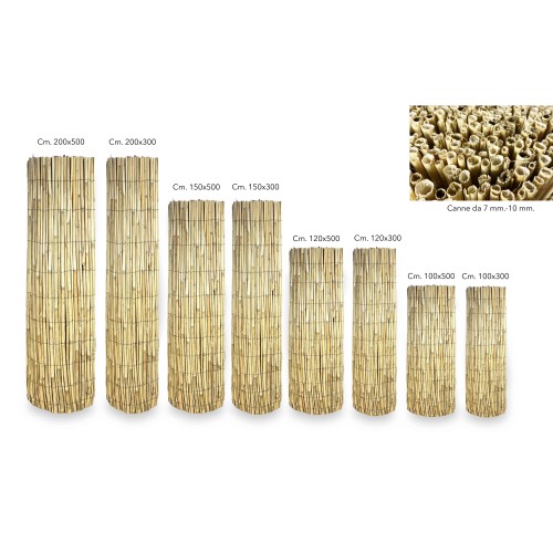 ARELLA PRIVACY Premium © en bambou CANNICCIO arelle CANNE diamètre jusqu’à 1 cm. pour RECINZIONE ombre en 8 MESURES