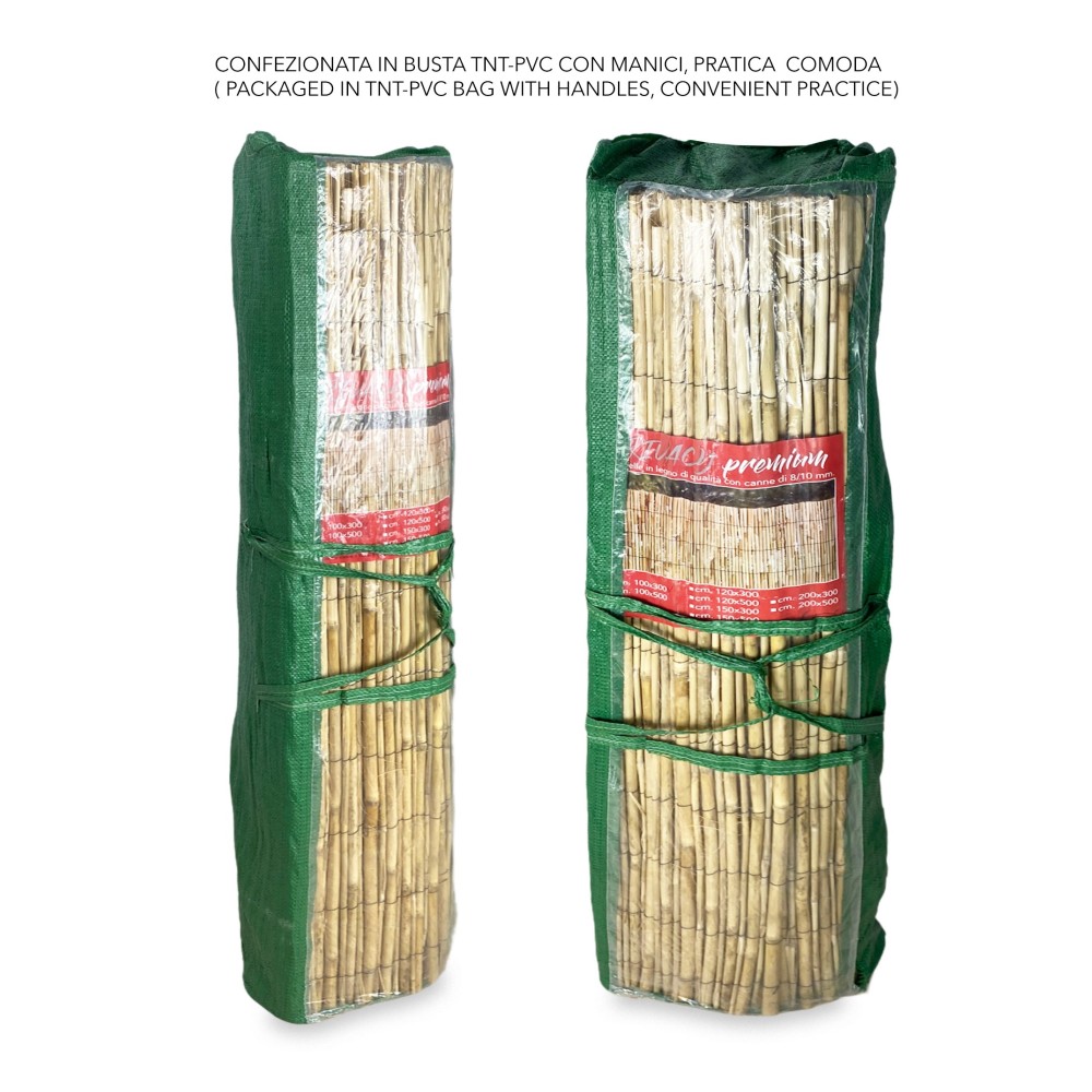 ARELLA PRIVACY Premium © in bamboo WATTLE ARELLE CANNE diameter up to 1 cm. for Shade Fence in 8 SIZES