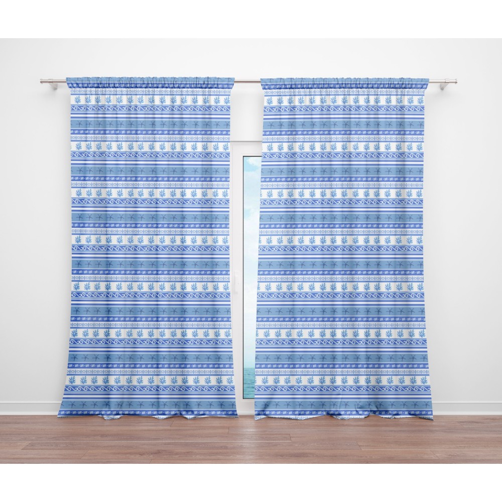 TENDA GRECIA BLU cm.160X300 confezionata MADE in ITALY