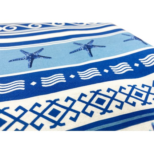 NAPPE en COTON mer mer GRÈCE BLEU