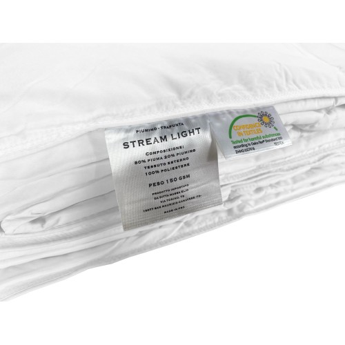 PIUMINO OCA Stream ESTIVO Leggero 150 GR. 80% PIUMA OCA 20% PIUMINO OCA Bianco