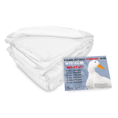 Duvet d’oie Stream 500 GR. 80% PLUME OCA 20% COUETTE OCA Blanc