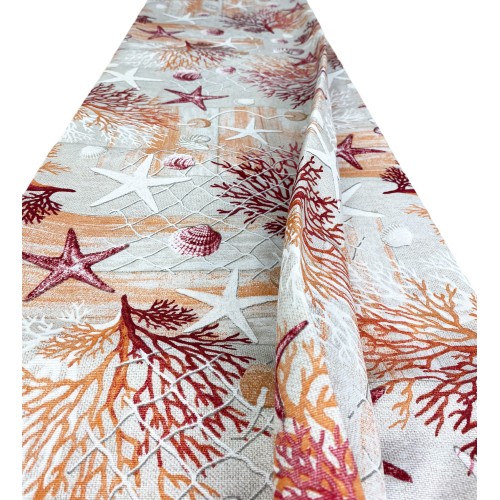 TENTE loneta mer MARINO corail ROUGE cm. 150x280 MADE IN ITALY