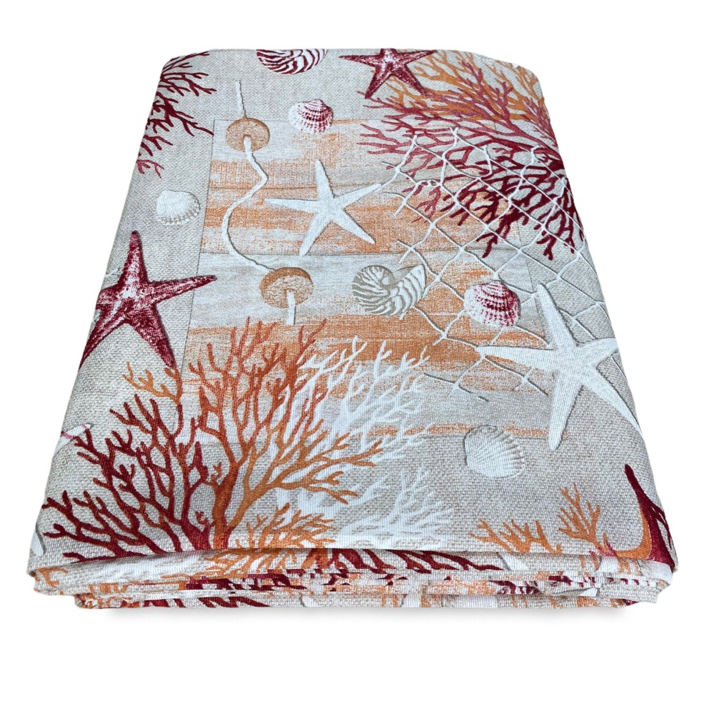 TENDA loneta mare MARINO coralli ROSSO cm. 150x280 MADE IN ITALY