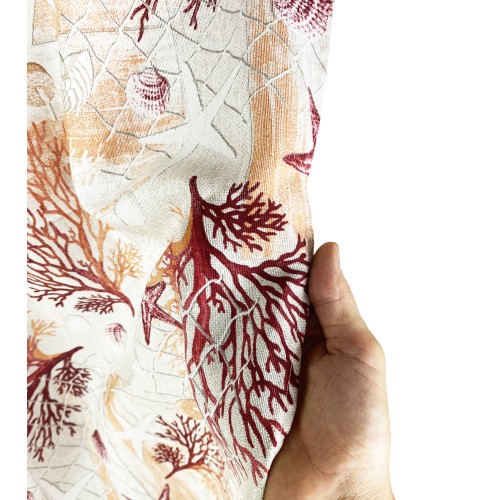 TENDA loneta mare MARINO coralli ROSSO cm. 150x280 MADE IN ITALY