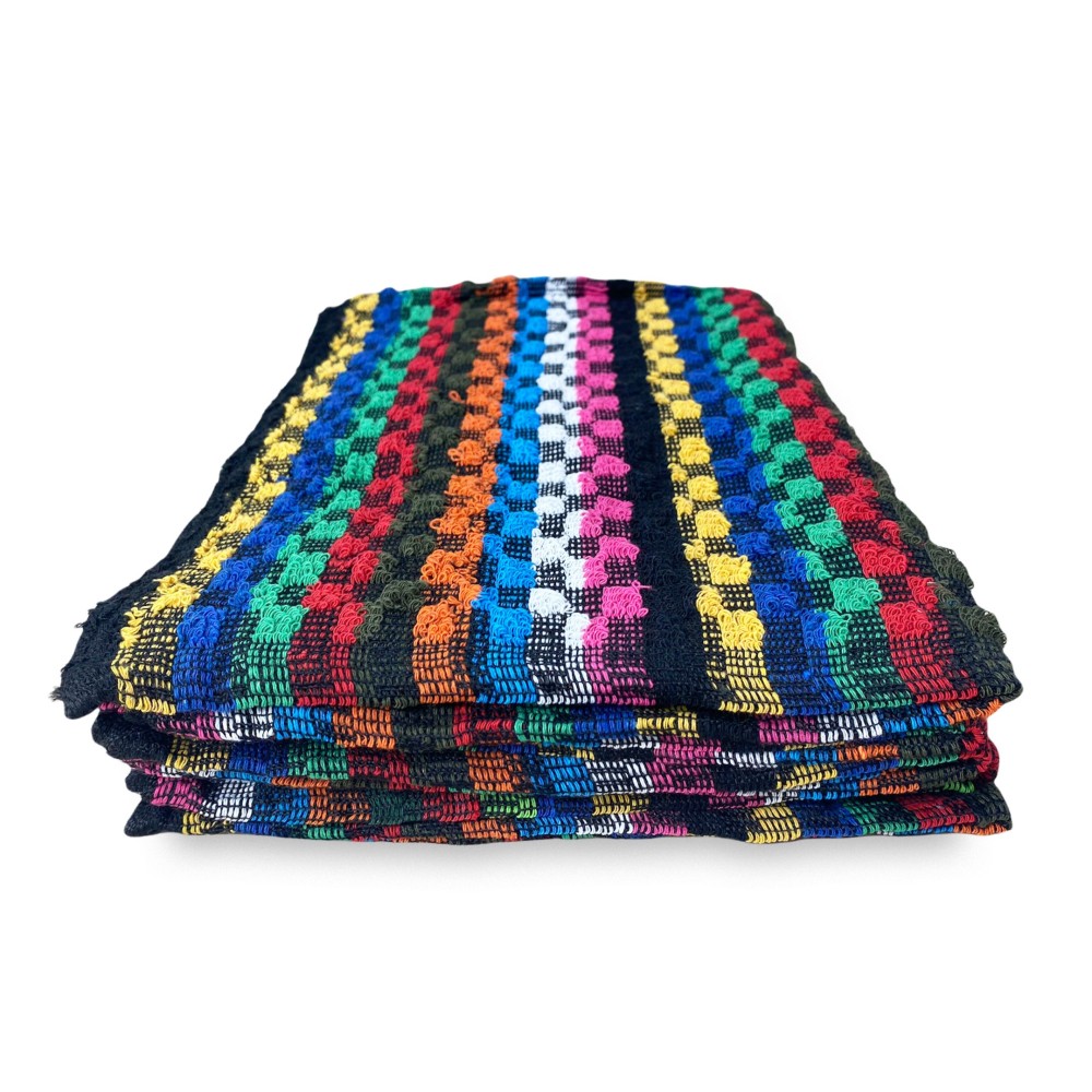 SET 6 TOWELS TOWELS TOWEL MULTICOLOR WORK WORKSHOP DARK cm. 50X70 with WASHY bag