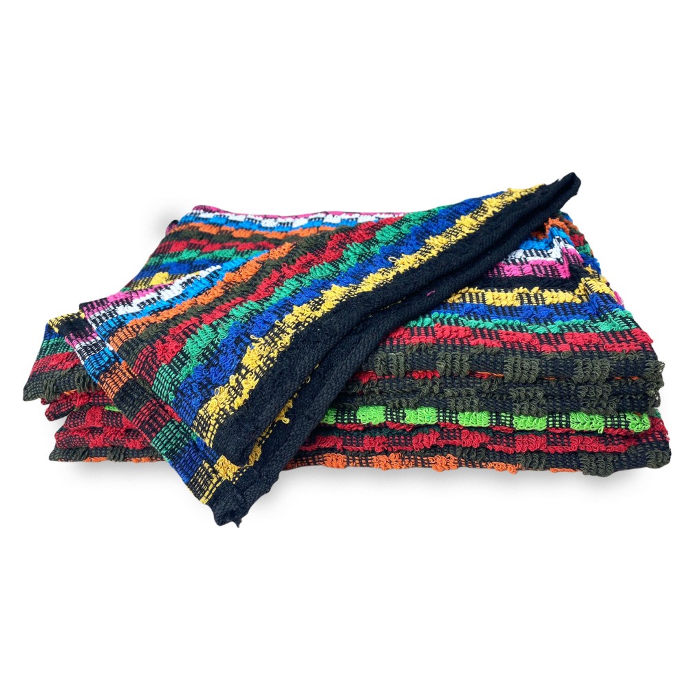 SET 6 ASCIUGAMANI salvietta SPUGNA MULTICOLOR lavoro OFFICINA SCURI cm. 50X70 con sacco WASHY