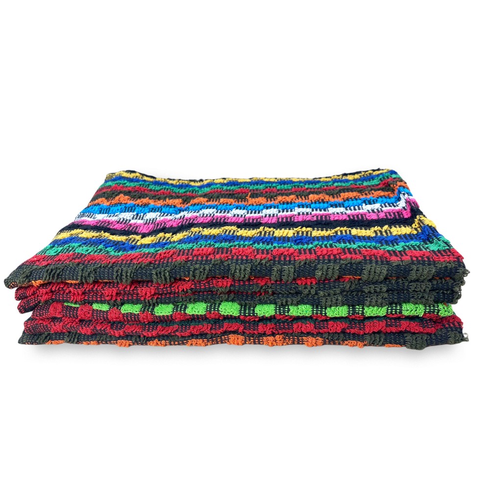 SET 6 TOWELS TOWELS TOWEL MULTICOLOR WORK WORKSHOP DARK cm. 50X70 with WASHY bag