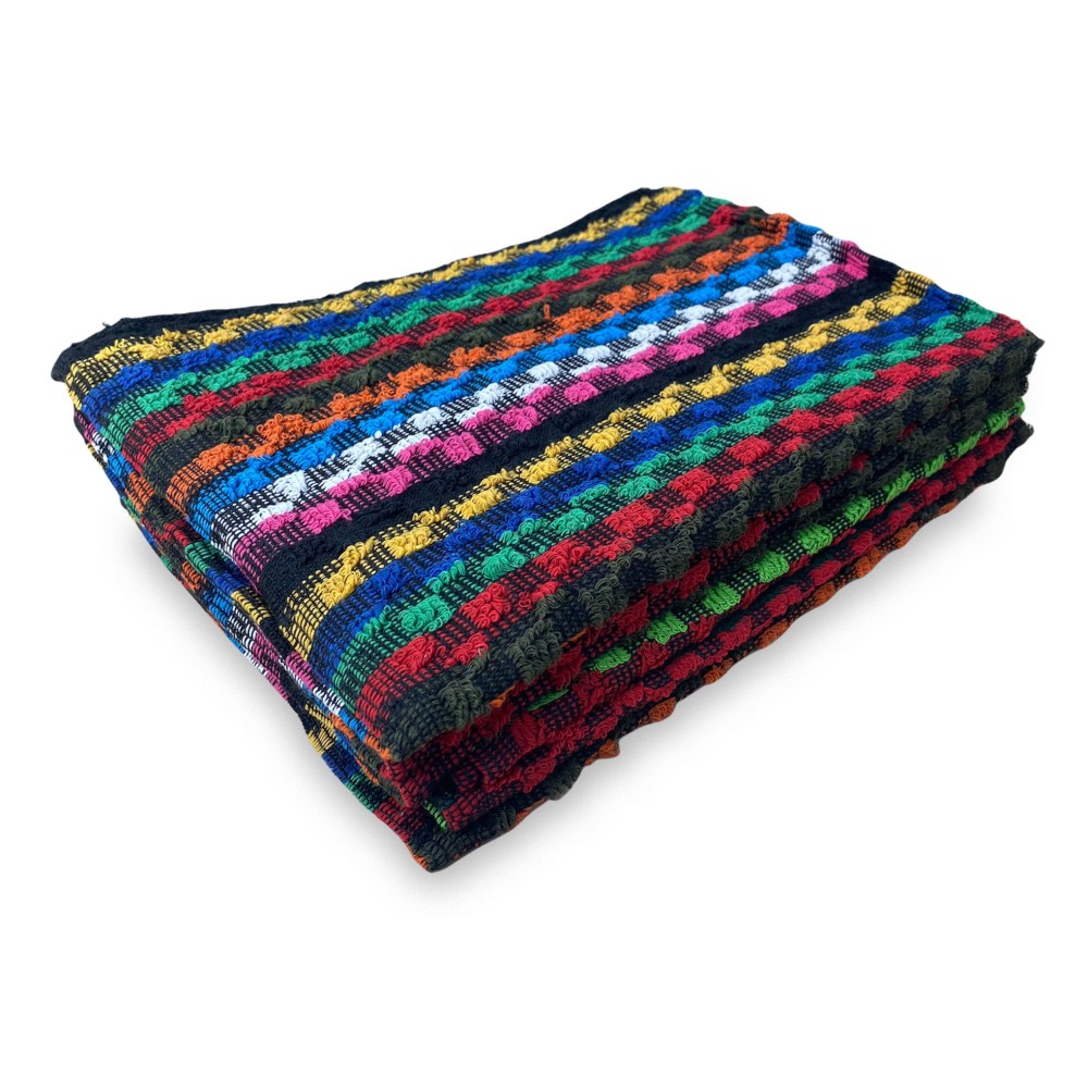 SET 6 TOWELS TOWELS TOWEL MULTICOLOR WORK WORKSHOP DARK cm. 50X70 with WASHY bag