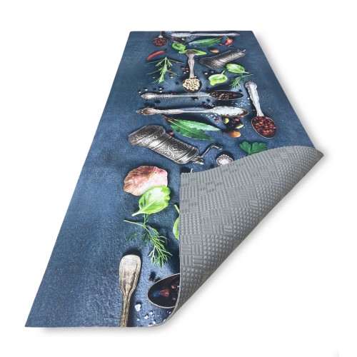RUG Küchenläufer Rutschfester Läufer LÖFFEL und GEWÜRZE made in Italy