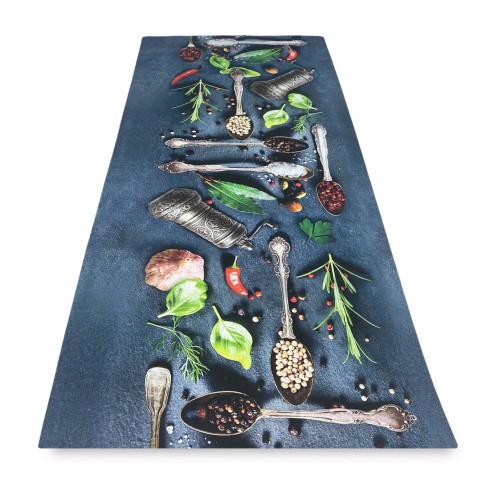 TAPPETO Runner da CUCINA Passatoia Antiscivolo CUCCHIAI e SPEZIE made in Italy