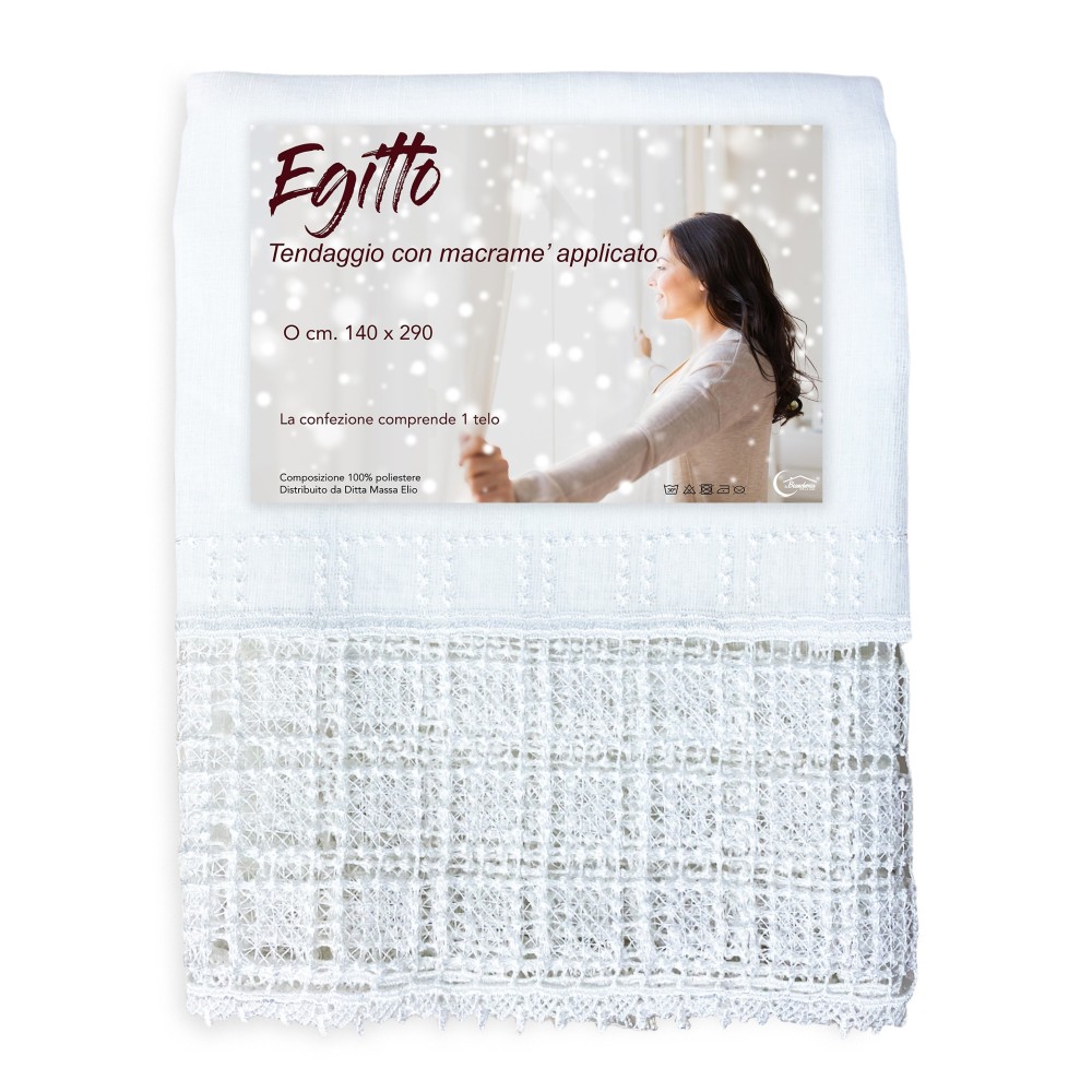 NOEMI RIDEAU BRODERIE MODERNE FEUILLE BLANCHE cm. 140x290