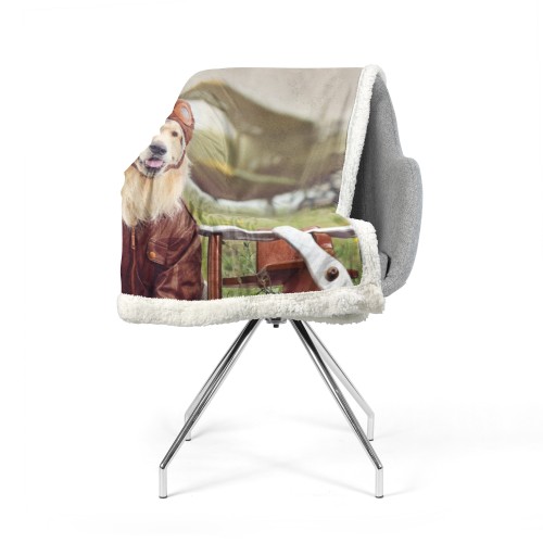PLAID FLEECE blanket Sherpa fantasy HD dog labrador aviator