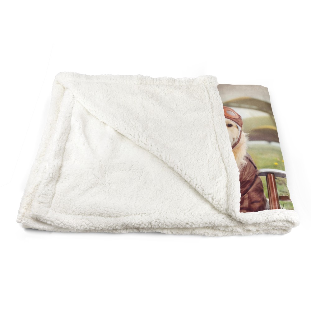 COUVERTURE PLAID EN PILE SHERPA fantaisie HD CHIEN labrador AVIATEUR
