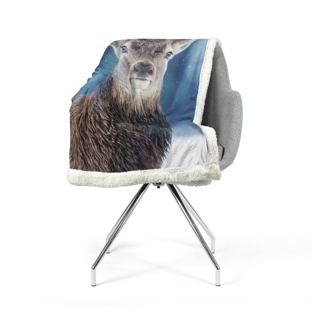 COUVERTURE À CARREAUX EN PILE SHERPA fantaisie HD DEER