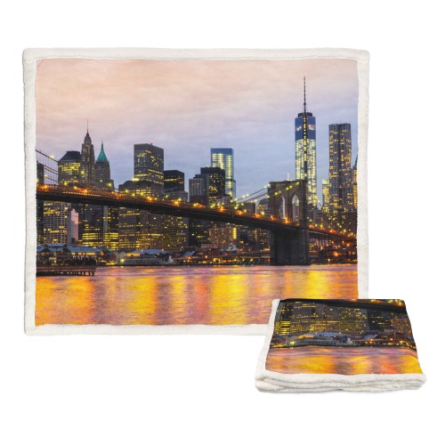 PLAID Decke Fleece Sherpa Fantasy HD Brooklyn Brücke
