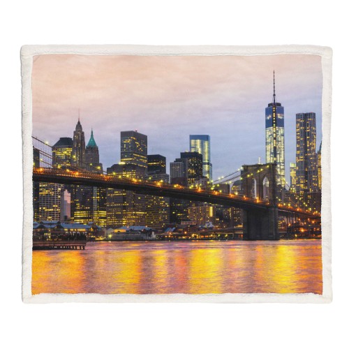 PLAID Decke Fleece Sherpa Fantasy HD Brooklyn Brücke