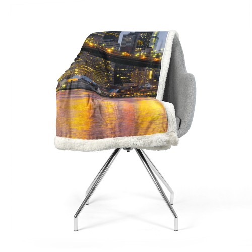 PLAID coperta IN PILE SHERPA fantasy HD ponte di Brooklyn