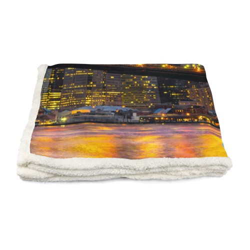 Manta PLAID Polar Sherpa Fantasy HD Puente de Brooklyn