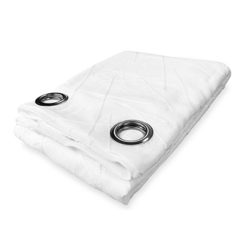 GIUSY contemporary curtain in solid color WHITE cm. 140X280 Packaged