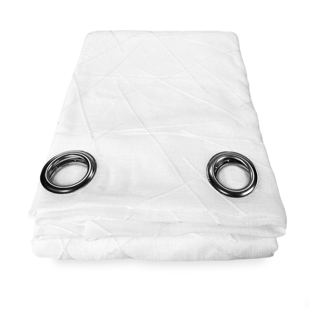GIUSY contemporary curtain in solid color WHITE cm. 140X280 Packaged