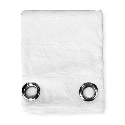 GIUSY contemporary curtain in solid color WHITE cm. 140X280 Packaged