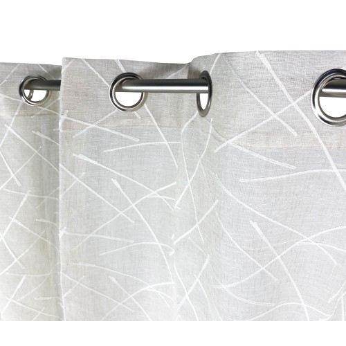 GIUSY modern curtain in solid BEIGE cm. 140X280 Packaged