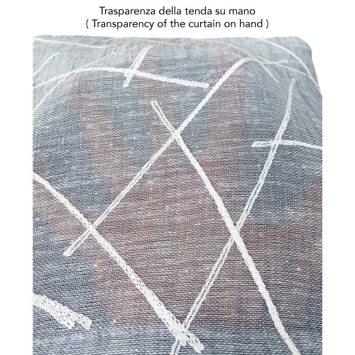 Cortina contemporánea GIUSY en color liso GRIS cm. 140X280 Empaquetado