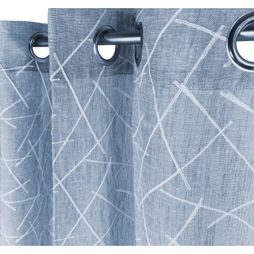 GIUSY contemporary curtain in solid color GREY cm. 140X280 Packaged