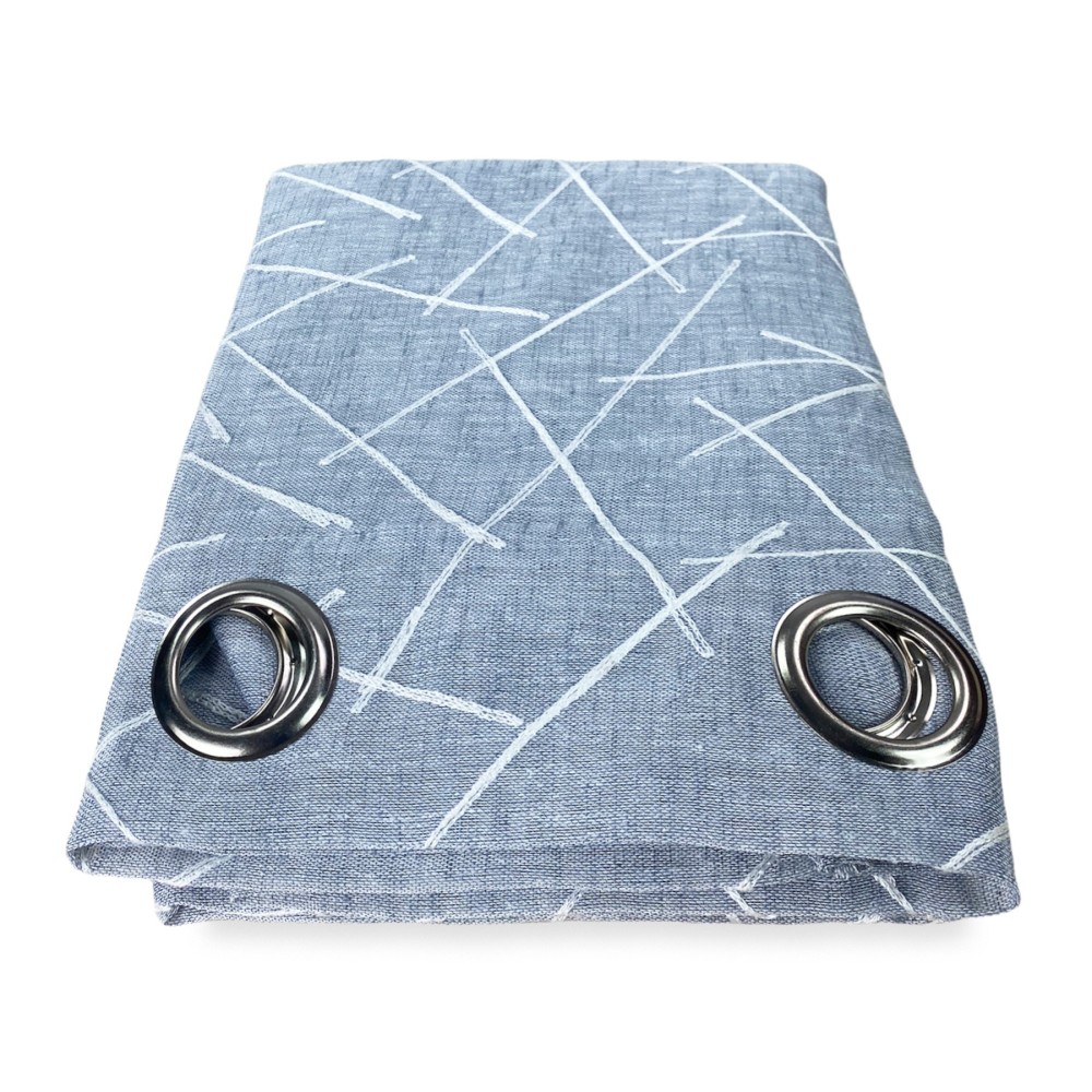 GIUSY contemporary curtain in solid color GREY cm. 140X280 Packaged