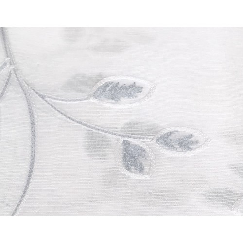 PAR DE CORTINAS DE CRISTAL DE HOJAS BORDADAS GRISES