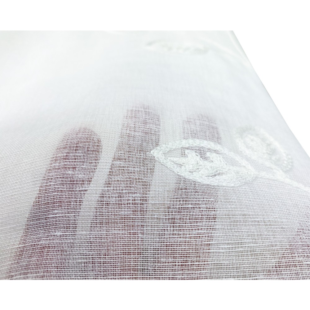 PAIRE DE FEUILLES DE RIDEAU EN VERRE BRODÉ BLANC