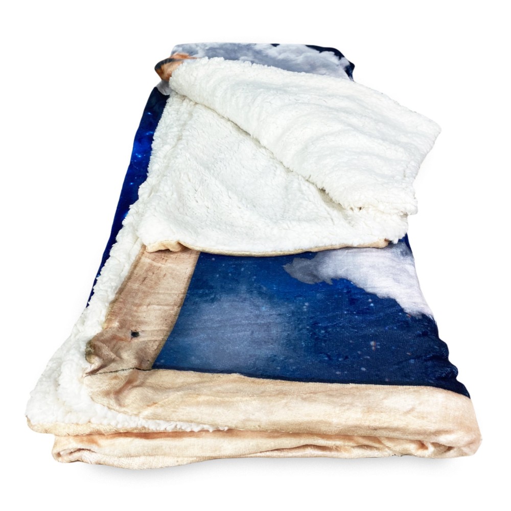 Couverture PLAID EN PILES SHERPA DIGITAL photographie CHIENS CHIOTS Nuages