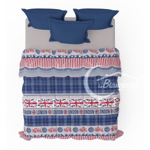 KOT © QUILT ENGLISCHE FLAGGE ENGLAND FLAGGE MADE IN ITALY REINE BAUMWOLLE