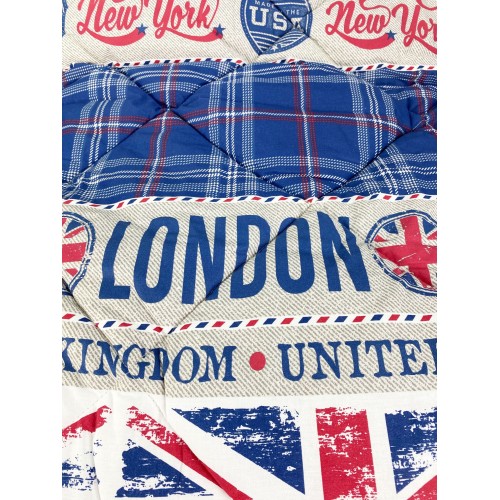 KOT © QUILT ENGLISCHE FLAGGE ENGLAND FLAGGE MADE IN ITALY REINE BAUMWOLLE