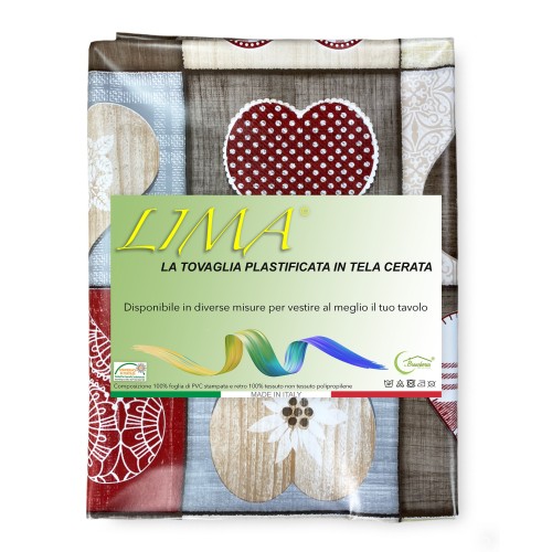TOVAGLIA LIMA © in TELA CERATA plastificata LAVABILE idrorepellente in PVC TIROLESE stambecco made in Italy