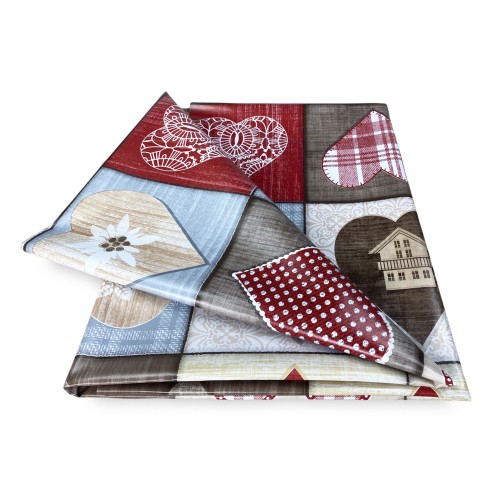 TOVAGLIA LIMA © in TELA CERATA plastificata LAVABILE idrorepellente in PVC TIROLESE stambecco made in Italy