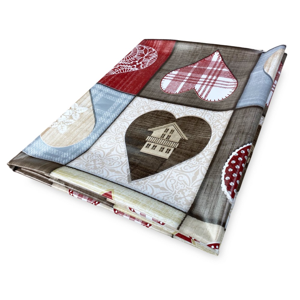 TABLECLOTH LIMA © in WASHABLE water-repellent plastic-coated waxed canvas in TYROLEAN PVC ibex made in Italy