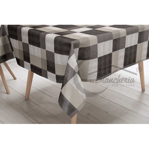 TOVAGLIA LIMA © in TELA CERATA plastificata LAVABILE idrorepellente in PVC MODERN marrone made in Italy