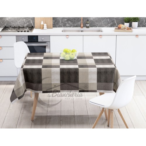 NAPPE LIMA © en OLÉIANT plastifié lavable hydrofuge en PVC MODERNE marron fabriqué en Italie