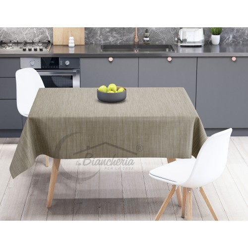 NAPPE LIMA © en TOILE CIBAIRE PLASTIQUE PLASTIFIÉE HYDROFUGE EN PVC UNITO BEIGE fabriqué en Italie
