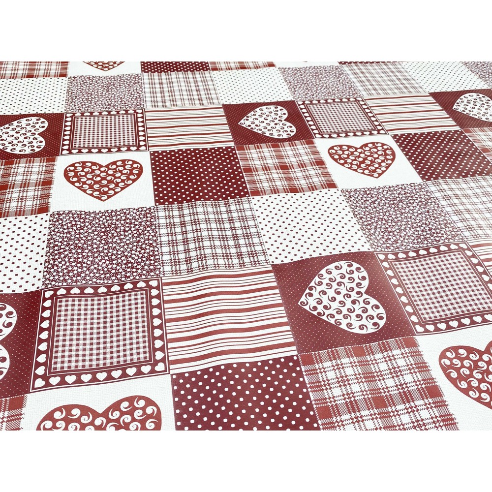 NAPPE LIMA © en TOILE DE MAZOUT plastifiée hydrofuge EN PVC CUORE ROSSO fabriqué en Italie