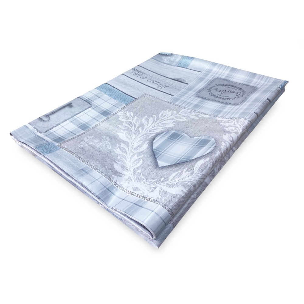 NAPPE LIMA © en OILCLOTH plastifié lavable hydrofuge en PVC TYROLIEN cœur gris minable fabriqué en Italie