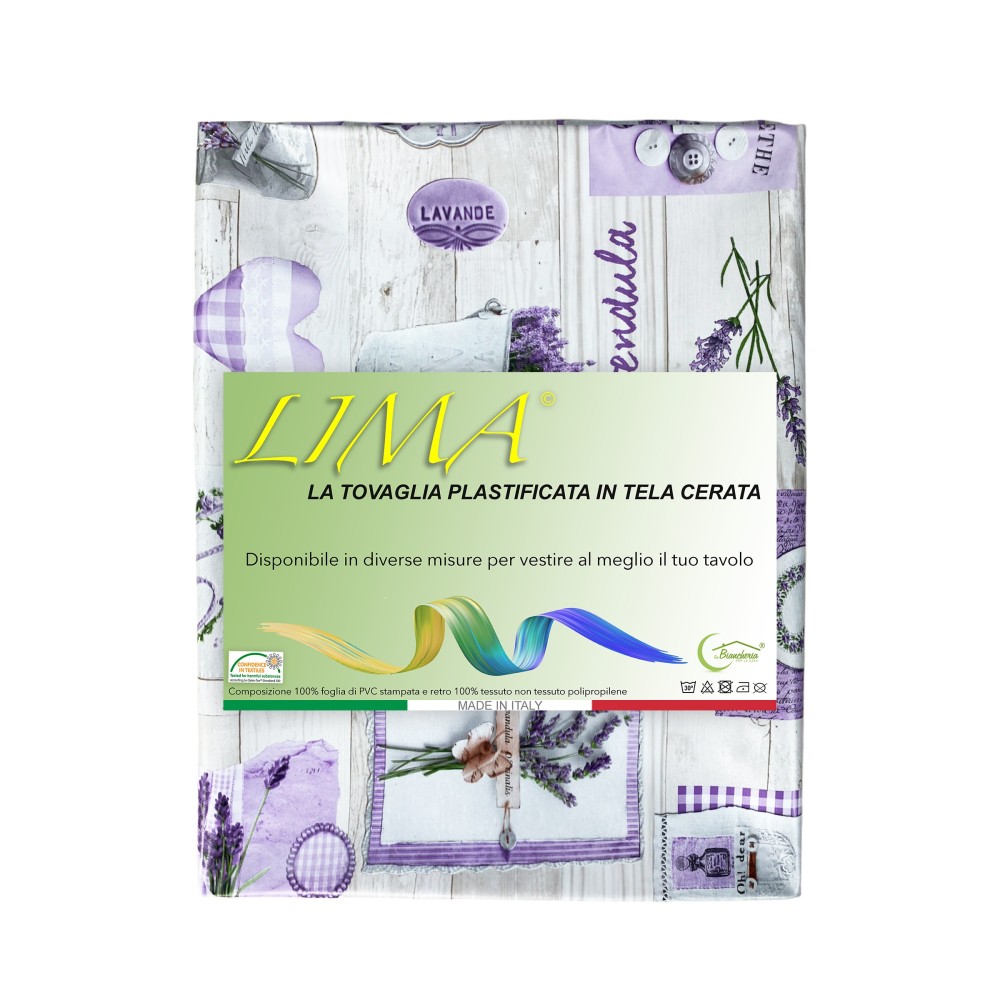 NAPPE LIMA © en OLÉOplastie lavable hydrofuge en PVC LAVANDA fabriqué en Italie