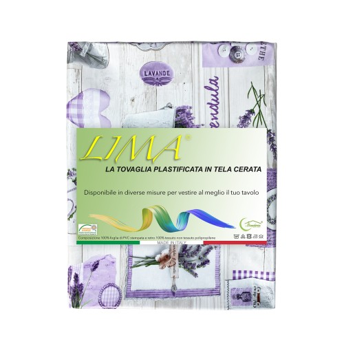 MANTELA LIMA © de lona encerada repelente al agua recubierta de plástico en PVC LAVANDA fabricado en Italia