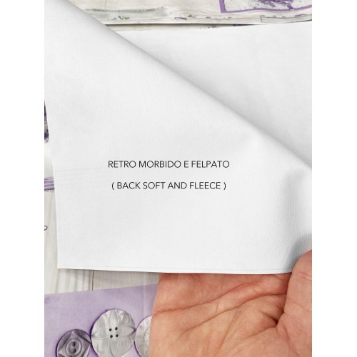 LIMA © TABLECLOTH in water-repellent plastic-coated waxed canvas in LAVENDER PVC made in Italy